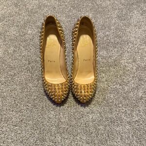 Christian Louboutin Gold Studded Heels